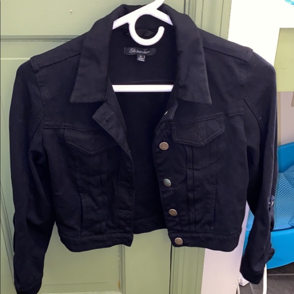 women’s black jean jacket - Picture 1 of 2